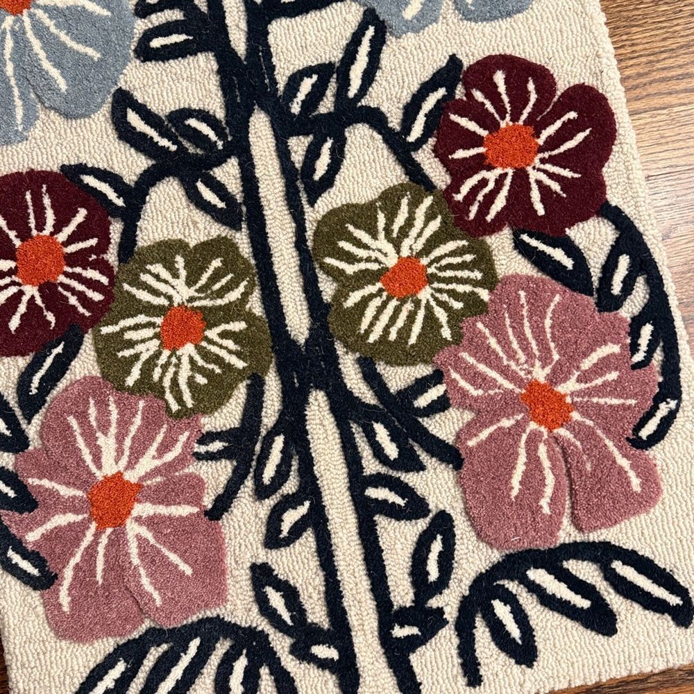 Anthropologie McKenzie Parrott Wool Tufted Bloom Rug - Picture 5 of 11